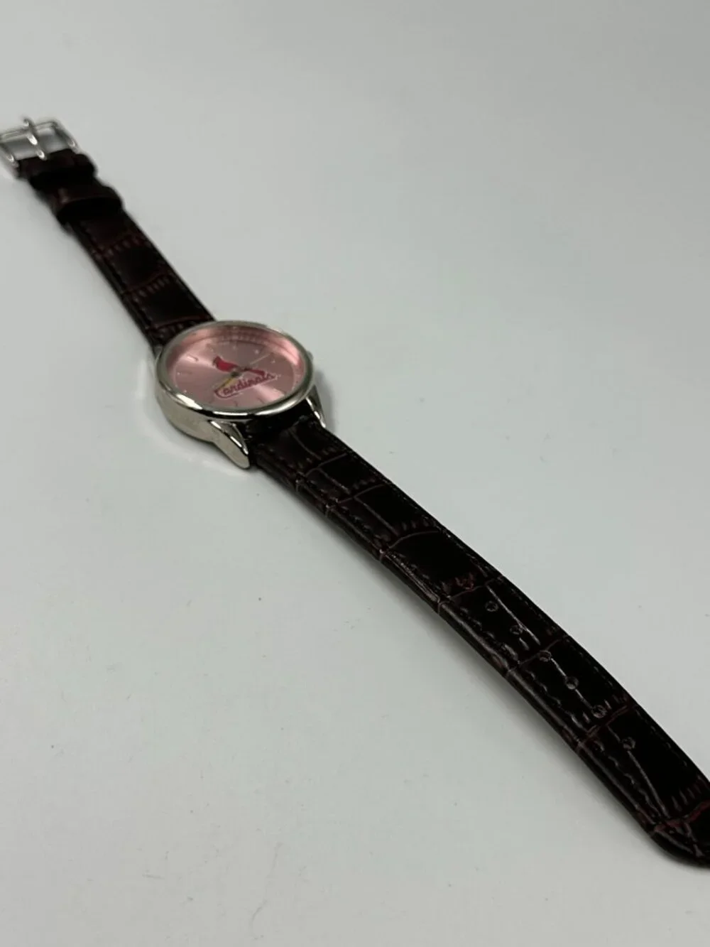 Game Time St. Louis Cardinals Watch Women Silver Tone Pink Dial New Battery